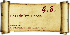 Gellért Bence névjegykártya